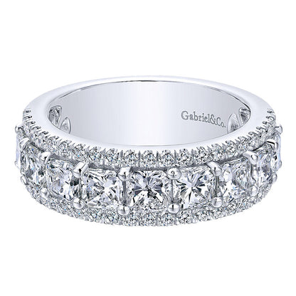 Anniversary Band 14k White Gold Diamond Fancy