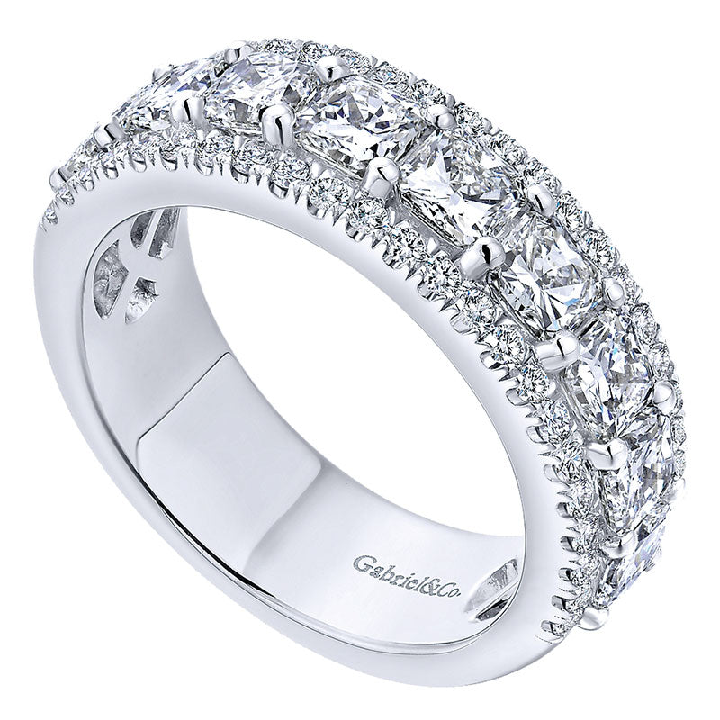 Anniversary Band 14k White Gold Diamond Fancy