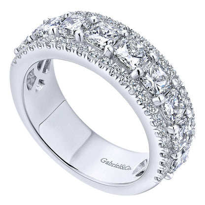 Anniversary Band 14k White Gold Diamond Fancy
