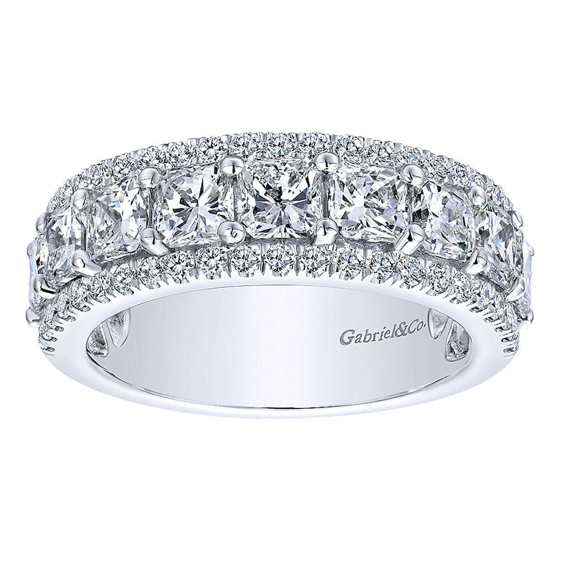 Anniversary Band 14k White Gold Diamond Fancy