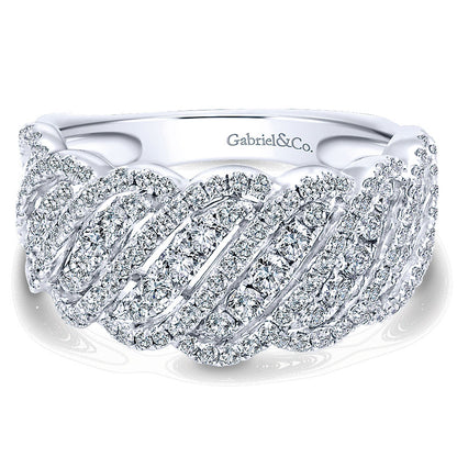 Anniversary Band 14k White Gold Diamond Fancy