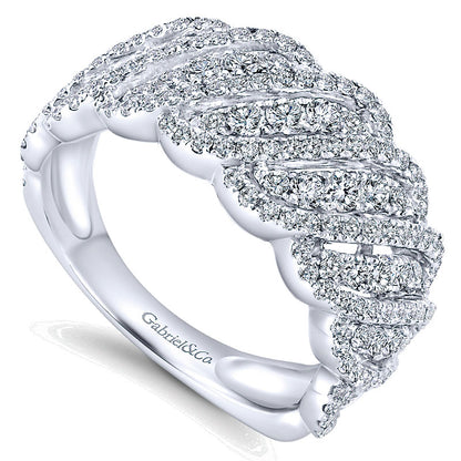 Anniversary Band 14k White Gold Diamond Fancy