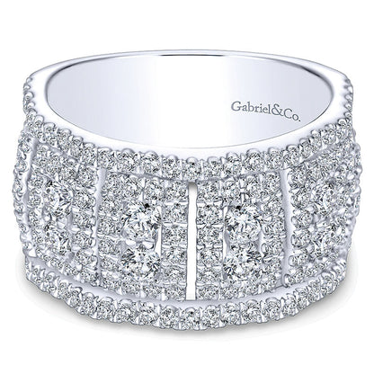 Anniversary Band 14k White Gold Diamond Fancy