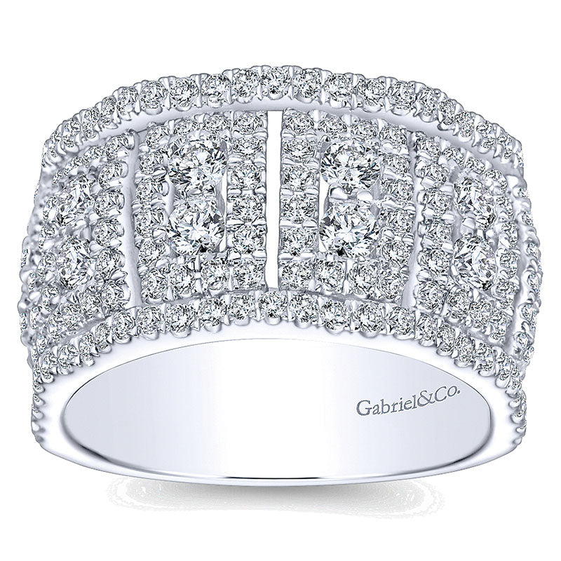 Anniversary Band 14k White Gold Diamond Fancy