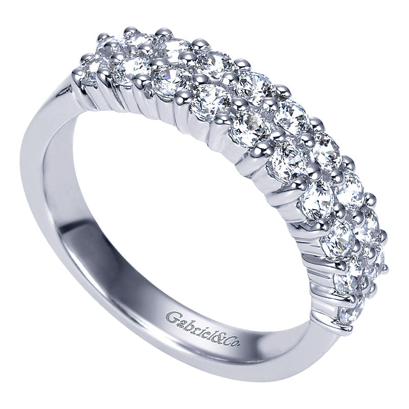 Anniversary Band 14k White Gold Diamond Fancy