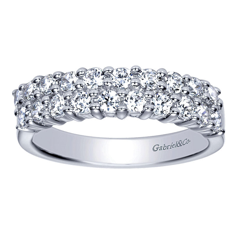 Anniversary Band 14k White Gold Diamond Fancy