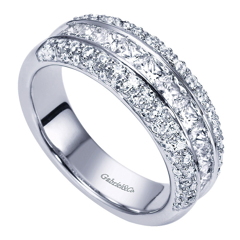 Anniversary Band 14k White Gold Diamond Fancy