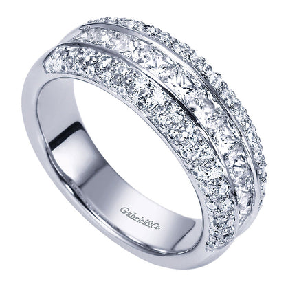 Anniversary Band 14k White Gold Diamond Fancy