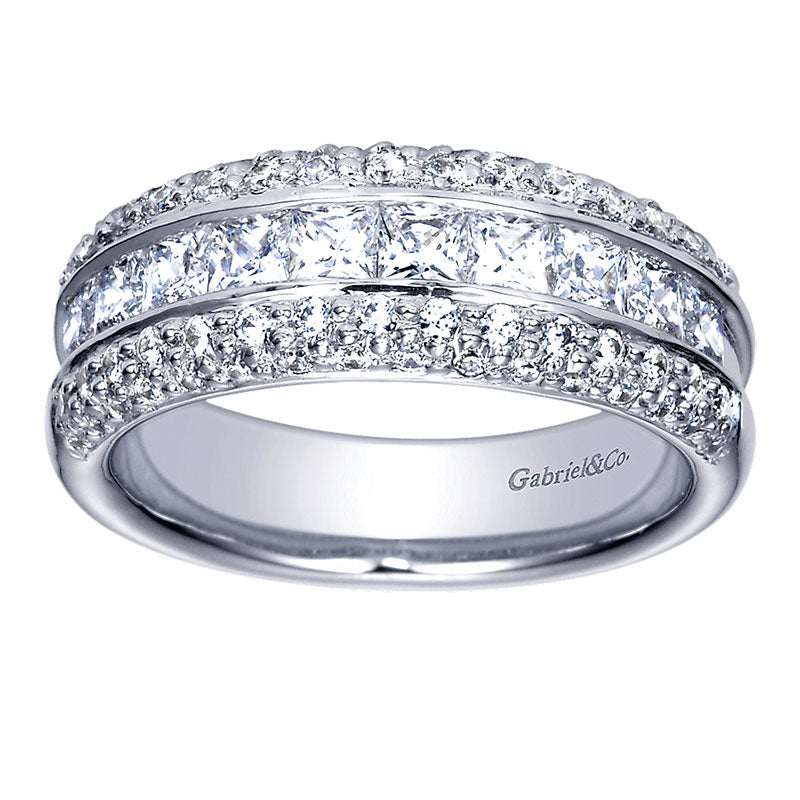 Anniversary Band 14k White Gold Diamond Fancy