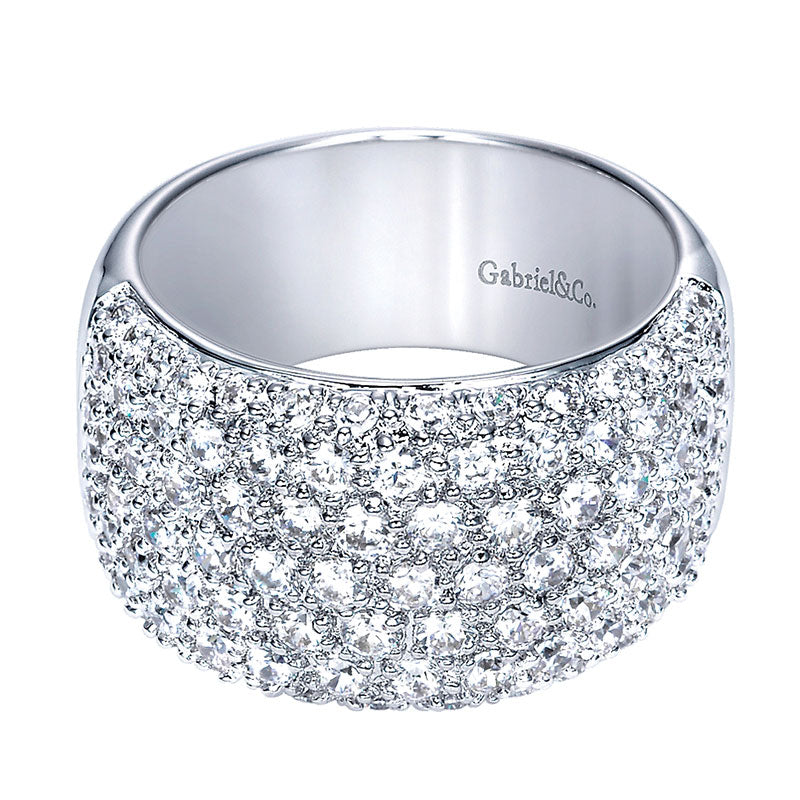Anniversary Band 14k White Gold Diamond Fancy