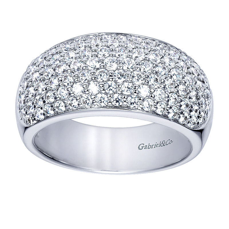 Anniversary Band 14k White Gold Diamond Fancy