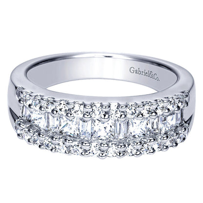 Anniversary Band 14k White Gold Diamond Fancy
