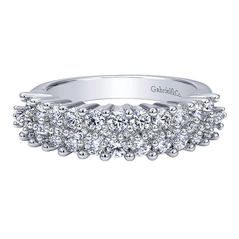 Anniversary Band 14k White Gold Diamond Fancy