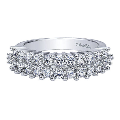 Anniversary Band 14k White Gold Diamond Fancy
