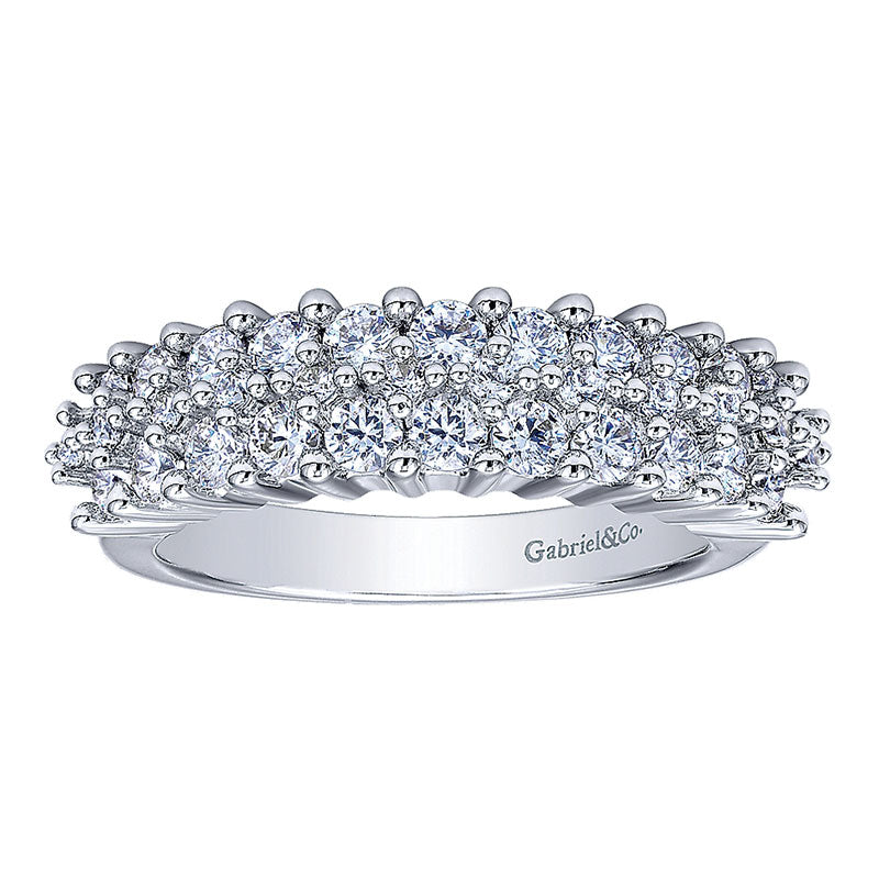 Anniversary Band 14k White Gold Diamond Fancy