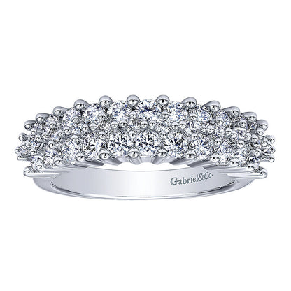 Anniversary Band 14k White Gold Diamond Fancy