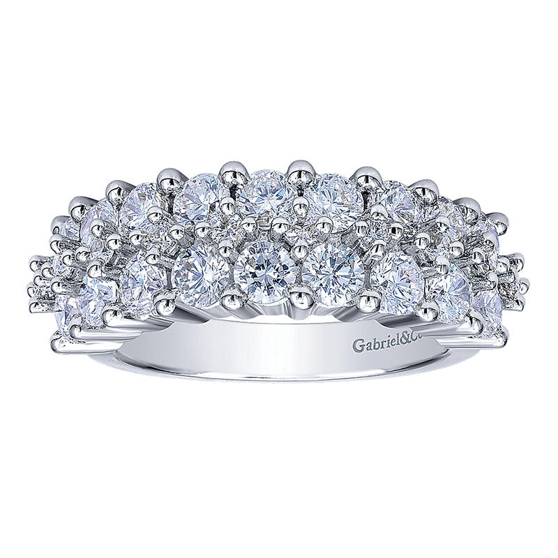 Anniversary Band 14k White Gold Diamond Fancy