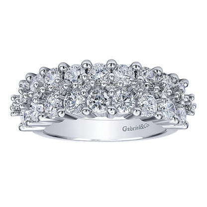 Anniversary Band 14k White Gold Diamond Fancy