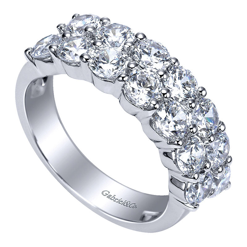 Anniversary Band 14k White Gold Diamond Fancy