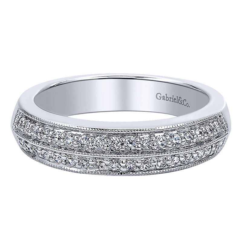 Anniversary Band 14k White Gold Diamond Fancy