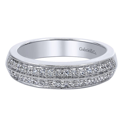Anniversary Band 14k White Gold Diamond Fancy