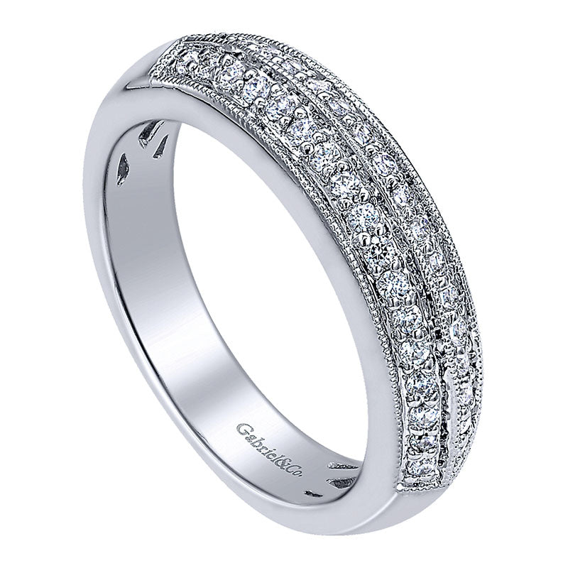 Anniversary Band 14k White Gold Diamond Fancy