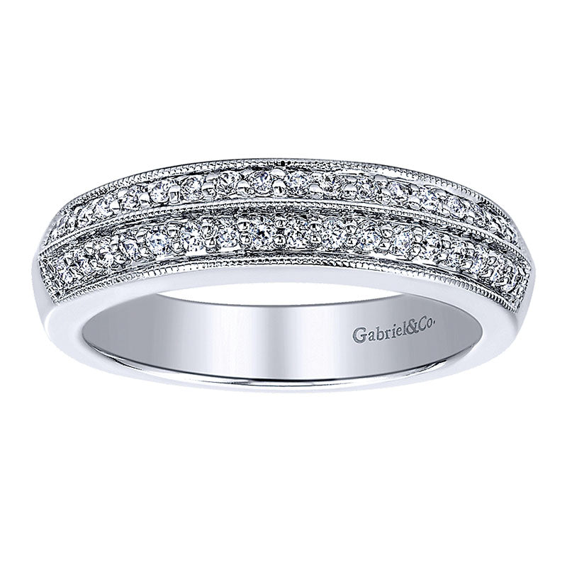 Anniversary Band 14k White Gold Diamond Fancy