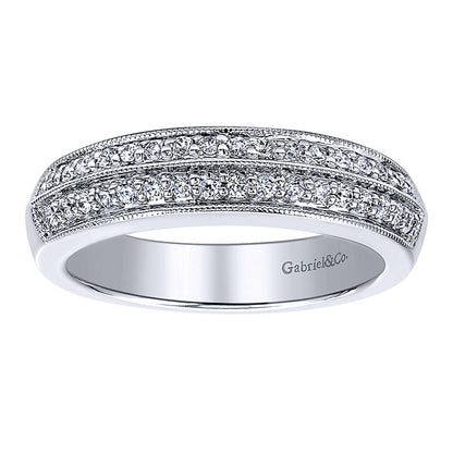 Anniversary Band 14k White Gold Diamond Fancy