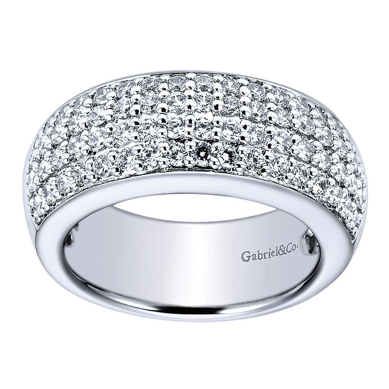 Anniversary Band 14k White Gold Diamond Fancy