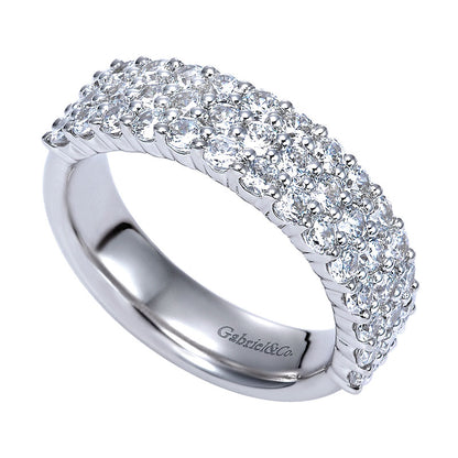 Anniversary Band 14k White Gold Diamond Fancy
