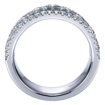 Anniversary Band 14k White Gold Diamond Fancy
