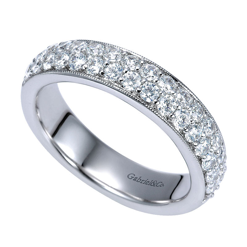 Anniversary Band 14k White Gold Diamond Fancy