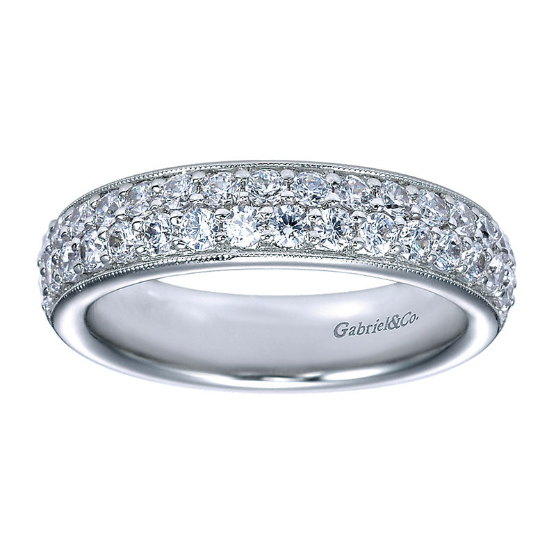 Anniversary Band 14k White Gold Diamond Fancy