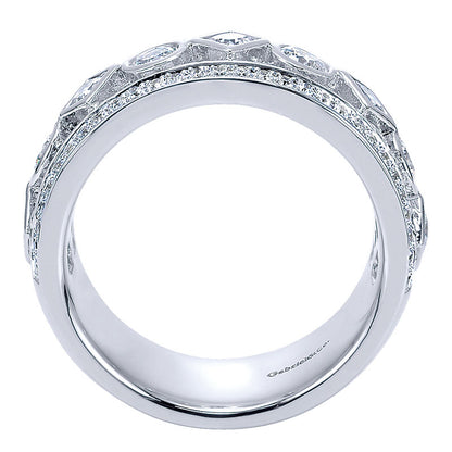 Anniversary Band 14k White Gold Diamond Fancy