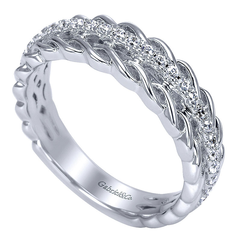 Anniversary Band 14k White Gold Diamond Fancy