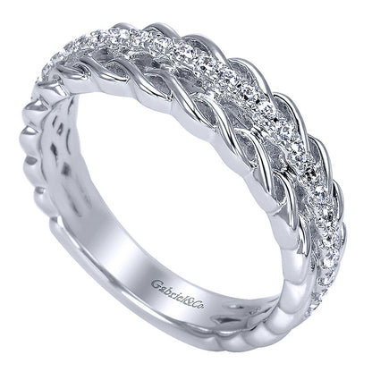 Anniversary Band 14k White Gold Diamond Fancy