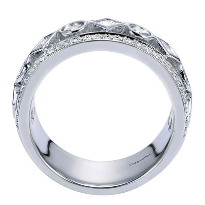 Anniversary Band 14k White Gold Diamond Fancy