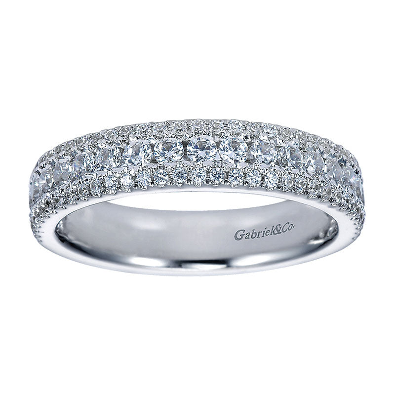 Anniversary Band 14k White Gold Diamond Fancy