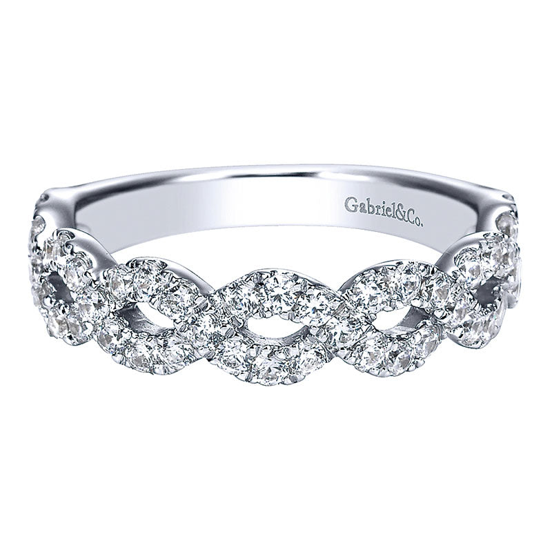 Anniversary Band 14k White Gold Diamond Fancy