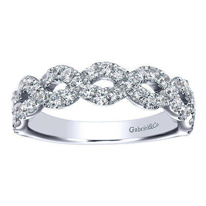 Anniversary Band 14k White Gold Diamond Fancy