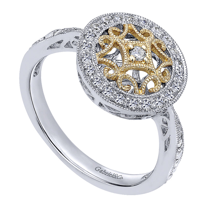 Ladies' Ring 14k White Gold Victorian Fashion