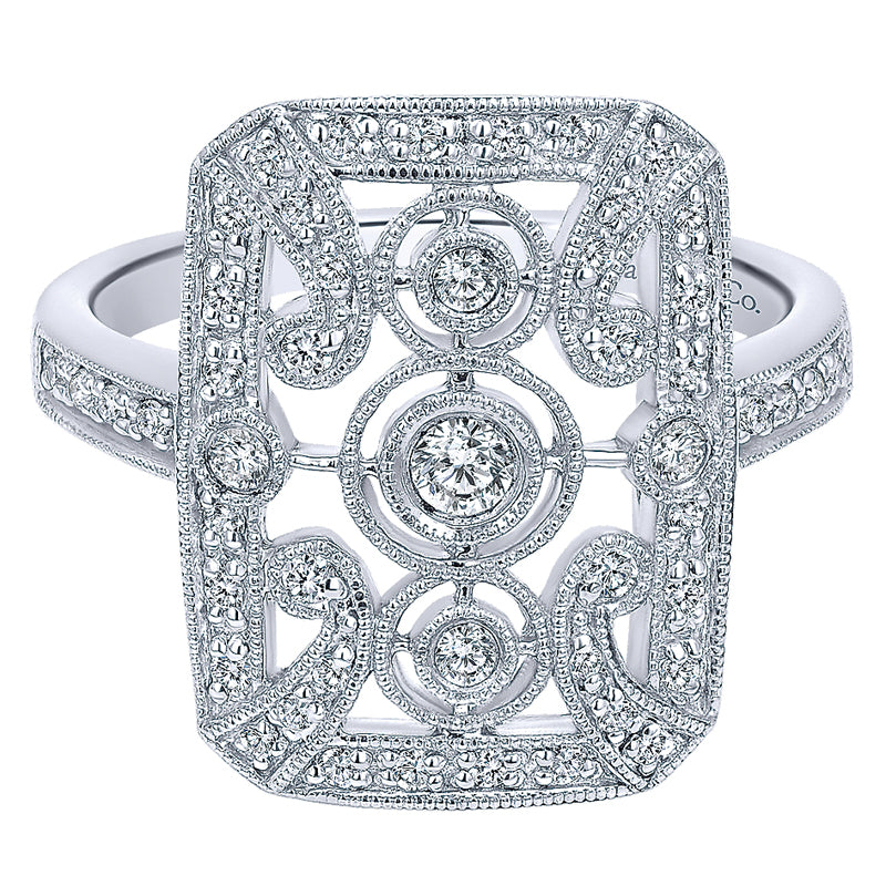 Ladies' Ring 14k White Gold Victorian Fashion