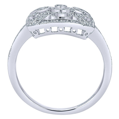 Ladies' Ring 14k White Gold Victorian Fashion