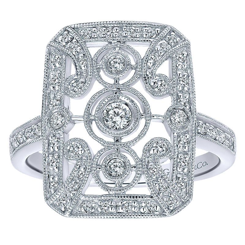 Ladies' Ring 14k White Gold Victorian Fashion