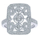 Ladies' Ring 14k White Gold Victorian Fashion