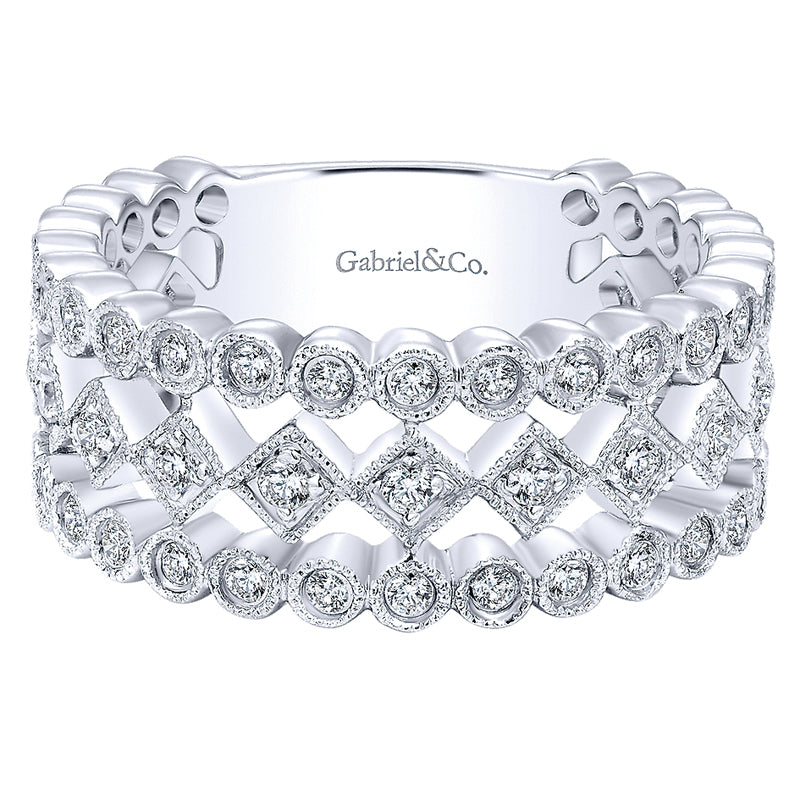 Ladies' Ring 14k White Gold Victorian Fashion