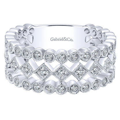 Ladies' Ring 14k White Gold Victorian Fashion