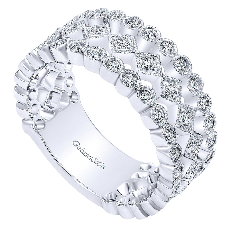 Ladies' Ring 14k White Gold Victorian Fashion