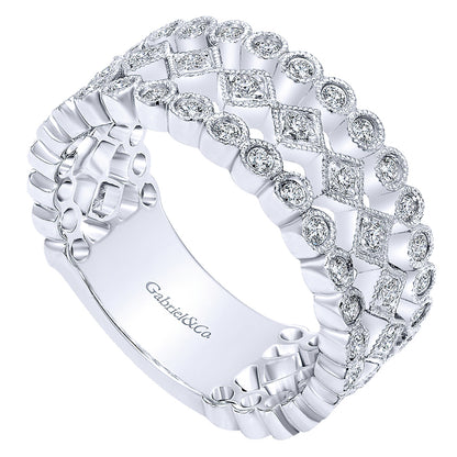 Ladies' Ring 14k White Gold Victorian Fashion