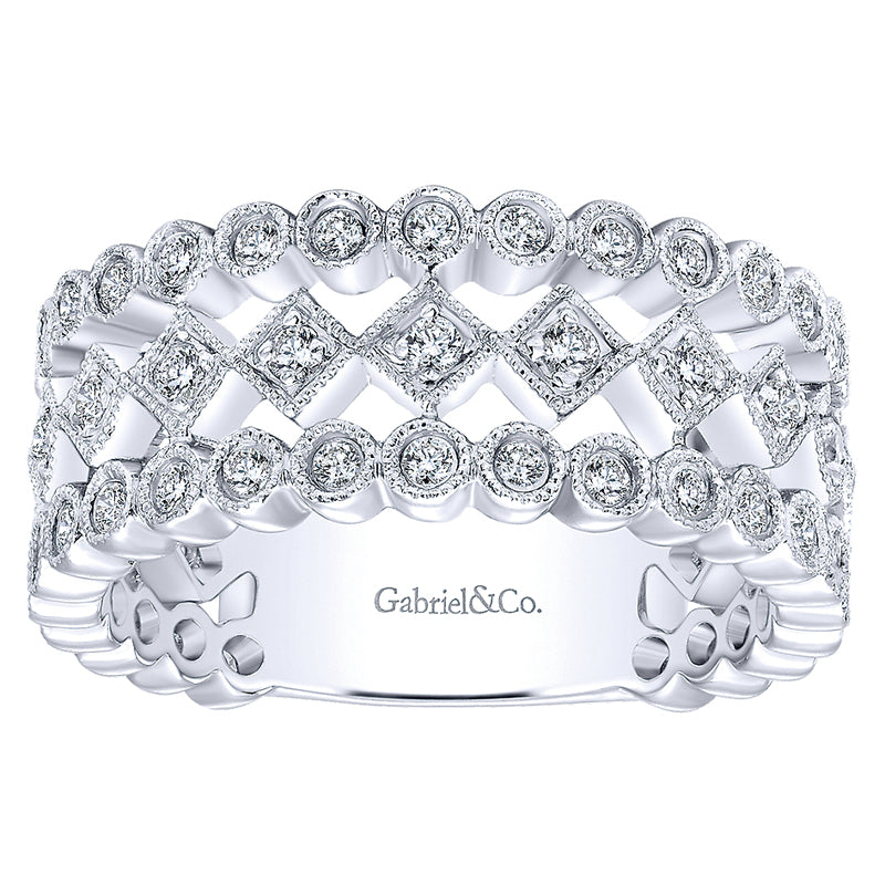 Ladies' Ring 14k White Gold Victorian Fashion